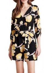 ELEVENSES Yellow Black Floral Jumper - size Small