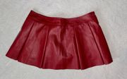 SheIn Red Faux Leather Skirt