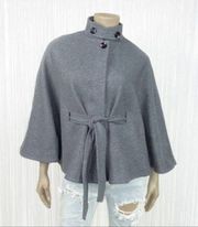 Vintage MARVIN RICHARDS Gray Wool Belted Cape Jacket Small / Medium