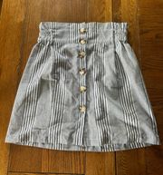 Striped Button Down Skirt