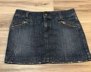 Juicy Couture 29 Denim Zipper Mini Skirt