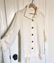 Soft Surroundings Pale Yellow Tencel Button Up Tunic - Size S