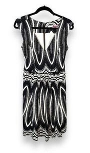 Tracy Reese Fit and Flare Black and White Dress with pockets