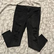 American Eagle  Super Super Stretch Jegging Jeans Size 14 Black Distressed