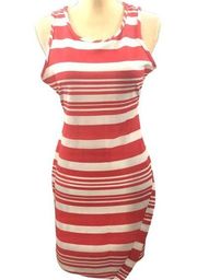 Pink Republic Orange White Striped Casual Mini Dress Size L NWT