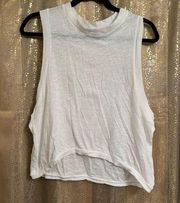 Free People Movement White Love Muscle Cropped Tank Top Small