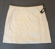 NWT Vince Camuto White Floral Lace Skirt Size 12