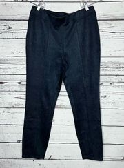 Estate by Isaac Mizrahi Live! NWOT Size M Blue Faux Suede Slim Leg Pull-On Pants