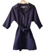 Simply Vera Vera Wang Obscure Garden Purple Satin Trench Coat S