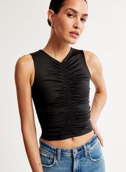 Abercombie & Fitch Ruched Black top