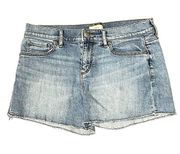 Ann Taylor LOFT Denim Shorts Size 2 Light Blue Cut Off Women Jean Stretch 30X3.5