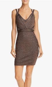 Bronze Bodycon Cocktail Dress