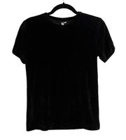 & Other Stories Velour Velvet Black Short Sleeve Shirt