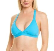 La Blanca  Island Goddess Multi Strap Cross Back Bikini Top in Blue 6 New Womens