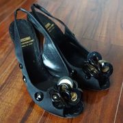 Moschino Black Heels Shoes Sz US 7 EU 37 Elegant