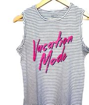 𝅺VACAY Mode Striped Muscle Tee