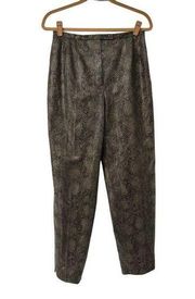 Vintage Harve Benard Dark Green Snakeskin Print High Rise Pants