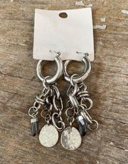 NWT free people crystal dangle silver earrings