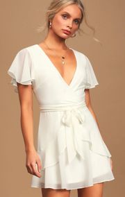 White Mini Wrap Dress