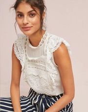 Maeve Anthropologie Ivory Lace Victoria Blouse Size 0