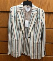 Striped one button blazer