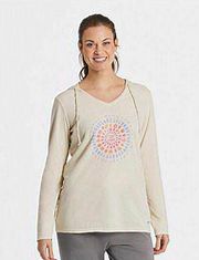 Life is Good Women's Joy Explosion Vibes Long Sleeve‎ Crusher-LITE Hooded Tee