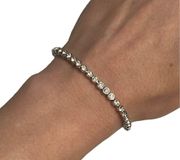 Swarovski Crystal Rhodium Plated Small Tennis Bracelet 1808960 Box Link Booklet