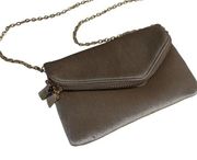 New! Urban Expressions Taupe Velvet Chain Clutch / Crossbody