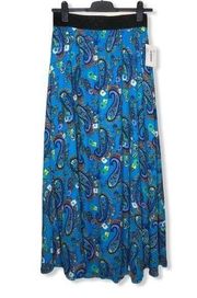 LuLaRoe Lucy Blue Paisley Print Maxi Skirt NWT