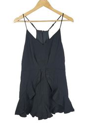 Do + Be Ruffle Black Romper L NWT