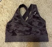 Gymshark Cross Over Camo Sport Bra Size Small