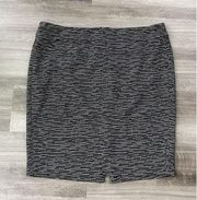 Lane Bryant Black White Knit Pencil Skirt Size 18 Zips Stretch F4