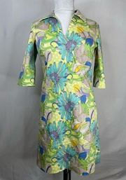 J. McLaughlin Women’s‎ Floral Sheath Dress Size 2 Lime Green