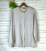 Woolrich Oatmeal Colored Pleated Lagenlook Linen Tunic