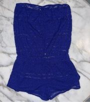 Victoria's Secret | Navy Blue Strapless Romper Cover Up