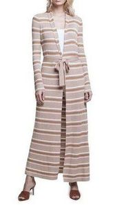 NEW  Mirija Pink White Gold Metallic Stripe Duster Cardigan Sweater