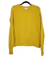 Kaisely Womens Yellow Long Sleeve Crew Neck Pullover Sweater Size Large