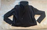 Sweaty Betty Luxe Boxy Fit Fleece Sweatshirt Mock Neck Black Women’s Medium Gym