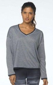 prAna | Robyn Vivid Viola V-Neck Long Sleeve Top in Heather Gray Size M