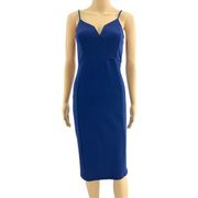 Haute Monde (L) Blue Textured Empire Babydoll Sheath Mini Dress