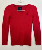 Red Thin Long Sleeve Sweater