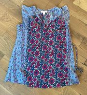 Blue Floral Top Size Small