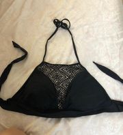 Black High Neck Bikini Top