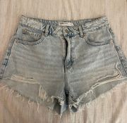 High Rise Distressed Festival Shorts