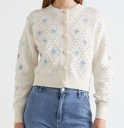 Floral Embroidery Knit Cardigan