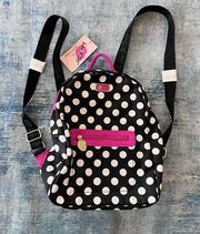 Luv Betsey Betsey Johnson Black White Pink Polka Dot Small Backpack