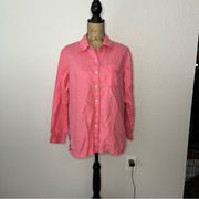 Sigrid Olsen Womens Neon Pink Linen Button Down Shirt size M Barbie Casual