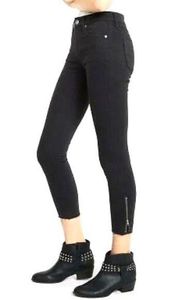 Express Black Cropped Mid Rise Legging Ankle Zipper Denim Jeans