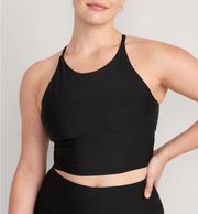 Old Navy Powersoft Light Support Longline Sports Bra Top size L in black