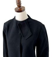 Lavia 18 Virgin Wool Cashmere Jacket Blazer Women's Black Medium Ruffled Buttons